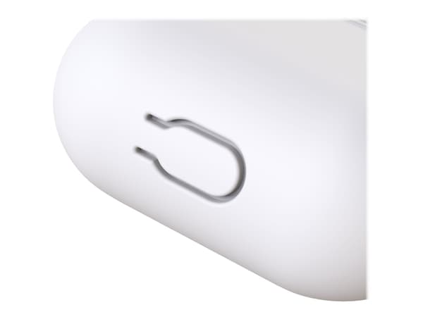 KeyBudz Elevate Keychain - Eske for trådløse øreplugger - bløtberøringssilikon - hvit - for Apple AirPods (1. generasjon, 2. generasjon)