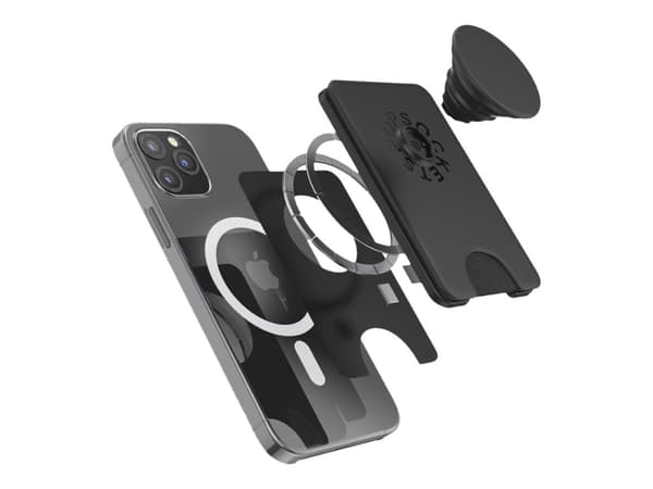 PopSockets 805668, Korttikotelo, Musta, Black, 3 kpl, 1 taskua, 3 korttia