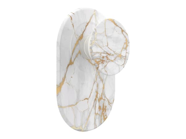 PopSockets PopGrip - Fingergrep/stativ for mobiltelefon - byttbar for MagSafe - Gold Lutz Marble