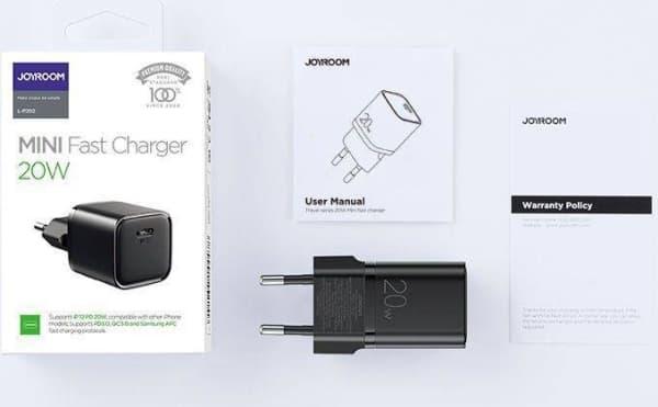 Joyroom USB typ C 20W Power Delivery Quick Charge 3.0 AFC snabbladdare svart (L-P202)