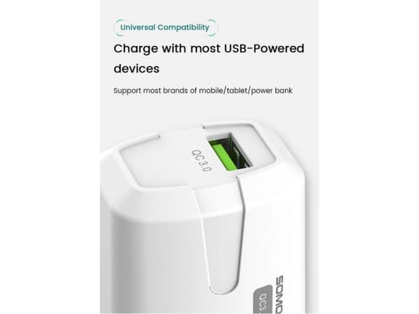 Somostel SMS-Q02 lader 1x USB-A 3.1 A (SMSQ02 HVIT 18W)