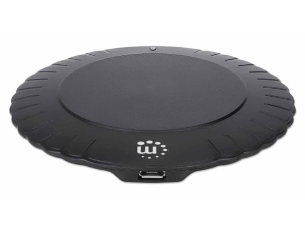 Manhattan 180306, Innendørs, USB, 5 V, Trådløs lading, 0,5 m, Sort