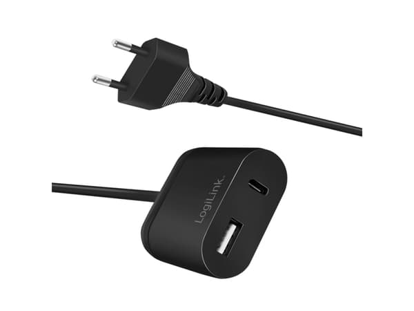 LogiLink PA0256, Innendørs, AC, 5 V, 2,4 A, 1,5 m, Sort