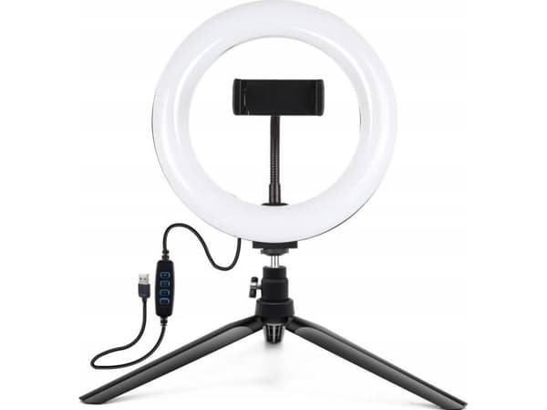 Puluz Ring lampe / LED stativ 20cm med telefonholder PKT3073B