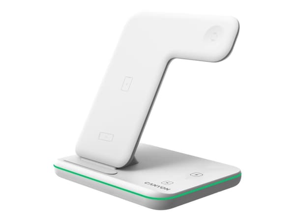 Canyon WS-303 - Trådløst ladestativ - 3-i-1 - 15 watt - 2.7 A - Fast Charge - hvit