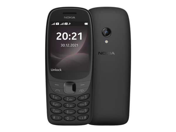 Nokia 6310 - Funksjonstelefon - dobbelt-SIM - RAM 16 MB / Internminne 8 MB - microSD slot - rear camera 0,3 MP - svart Sort
