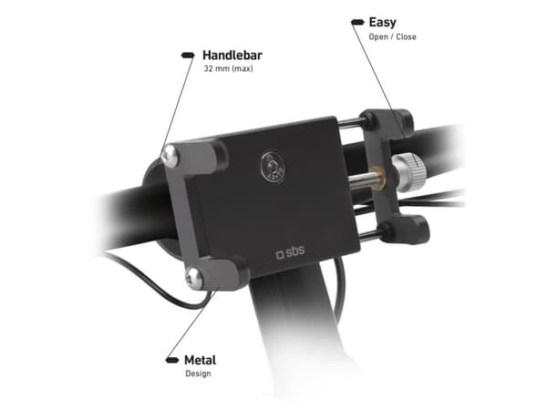 SBS TEERIDEMETAL, Mobiltelefon / smartphone, Passiv hållare, Cykel, Sparkcykel, Svart