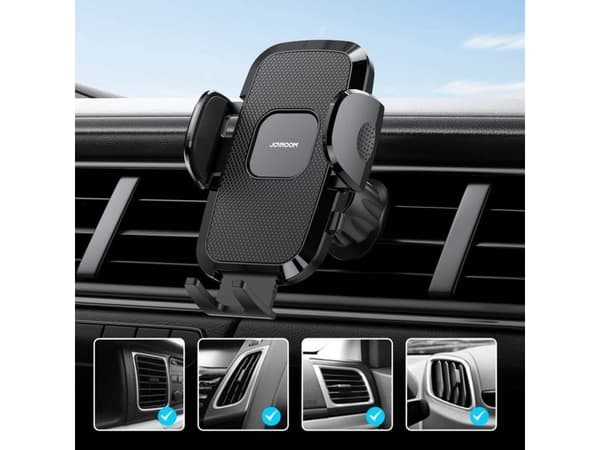 Joyroom auto clip-on puhelimen pidike tuuletusaukon säleikkö musta (JR-ZS259)