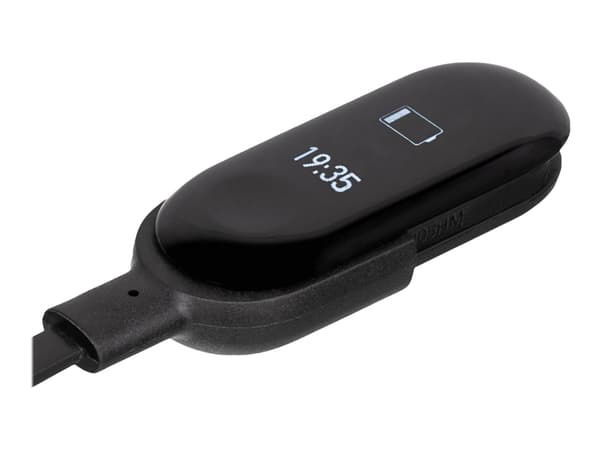 Akyga AK-SW-12 - Ladekabel for smartarmbåndsur - USB hann - 10 m - flat - for Xiaomi Mi Band 3 Sort
