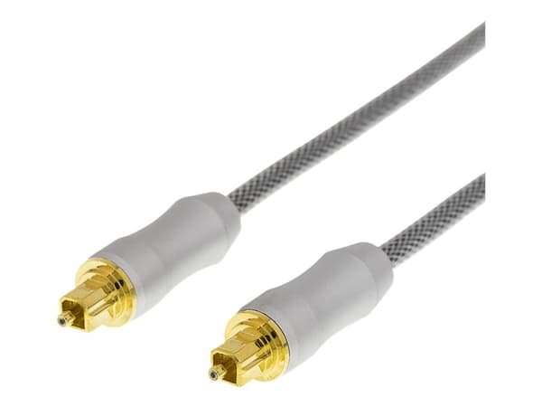 DELTACO - Digial audiokabel (optisk) - TOSLINK hane till TOSLINK hane - 1 m - fiberoptisk - svart