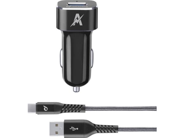 Cellularline TETRCBRSMKIT15WTYC, Automatisk, Cigartenner/lighter, 1 m, Sort