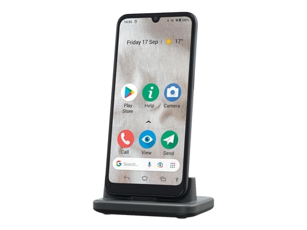DORO 8110 - 4G pekskärmsmobil - RAM 2 GB / Internal Memory 32 GB - microSD slot - 6.1" - 1560 x 720 pixlar - 3 st. bakre kameror 13 MP, 2 MP, 2 MP - Grå