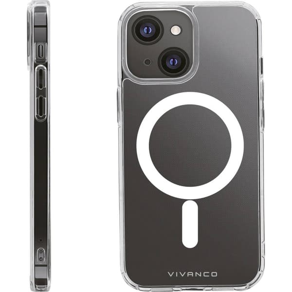 Vivanco Mag Steady Backcover Apple iPhone 13 Mini Transparent Induktiv laddning, Stöttålig MSASCVVIPH2021MT