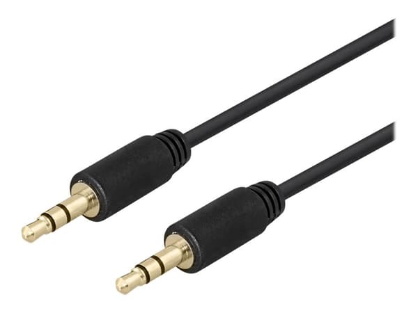 DELTACO - Lydkabel - mini-phone stereo 3.5 mm hann til mini-phone stereo 3.5 mm hann - 1 m - svart
