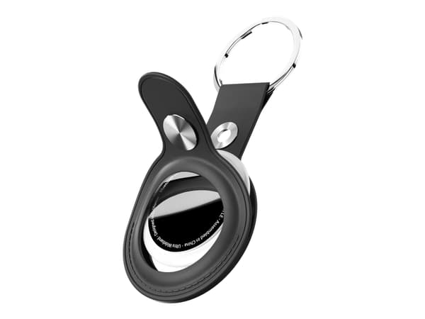 Keybudz Airtag Snap Ring - Fodral för airtag - genuint läder - svart (paket om 2)