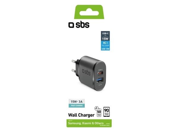 SBS TETRUSBTC3AUL, Sisätila, AC, 5 V, Musta