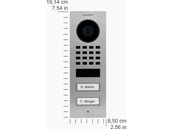 DoorBird DoorBird D1102V IP Vid. Doorst. V2A edel. 2 utenpåliggende ringeknapper