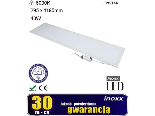 Nvox kattopaneeli led-kattovalaisin 120x30 48w slim valo laatta 6000k kylmää