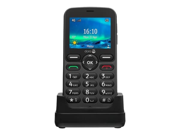 DORO 5861 - 4G funktionstelefon - microSD slot - 320 x 240 pixlar - rear camera 2 MP - grå grafit