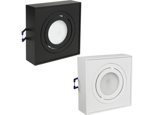 Maclean takspot, for MR16/GU10 lyskilder, hvit, 94x94x32mm, firkantet, alu, MCE464 W