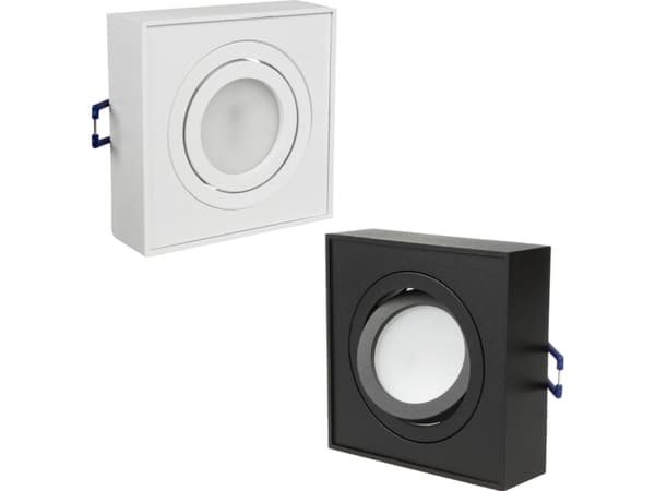 Maclean takspot, for MR16/GU10 lyskilder, hvit, 94x94x32mm, firkantet, alu, MCE464 W