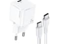 Miniatyrbilde 2 av 2: Usams charger USAMS Load. network. 1xUSB-C T42 mini 25W Super SI PD3.0 Fast Charging + cable U43 USB-C/USB-C white/white YJXLOGTC02 (USAMS-YJ)