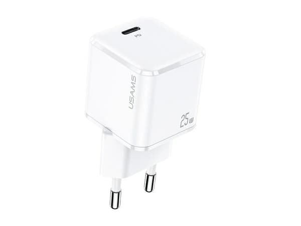Usams charger USAMS Load. network. 1xUSB-C T42 mini 25W Super SI PD3.0 Fast Charging + cable U43 USB-C/USB-C white/white YJXLOGTC02 (USAMS-YJ)