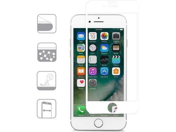 Moshi IonGlass, Apple, iPhone 7, Ripebestandig, Gjennomsiktig, Hvit