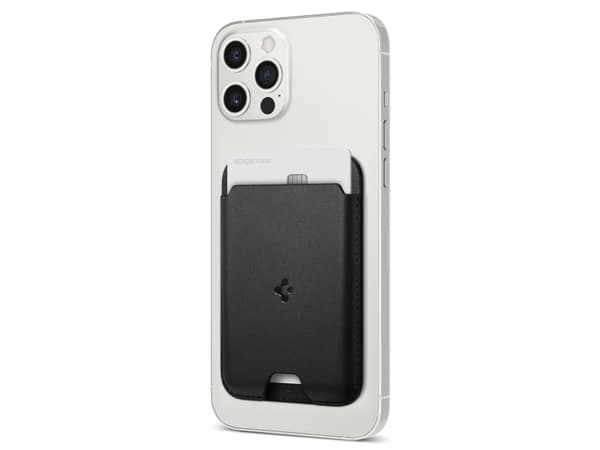 Spigen AMP02284, Kortinpidin, Musta, PU nahka, Apple, iPhone 14 / 14 Plus / 14 Pro / 14 Pro Max (2022) iPhone 13 mini / 13 / 13 Pro / 13 Pro Max (202