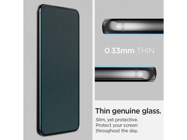 Spigen Glas.tR EZ Fit, Samsung, Galaxy S22, Ripebestandig, Gjennomsiktig, 2 stykker