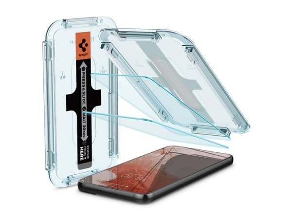 Spigen Glas.tR EZ Fit, Samsung, Galaxy S22, Ripebestandig, Gjennomsiktig, 2 stykker