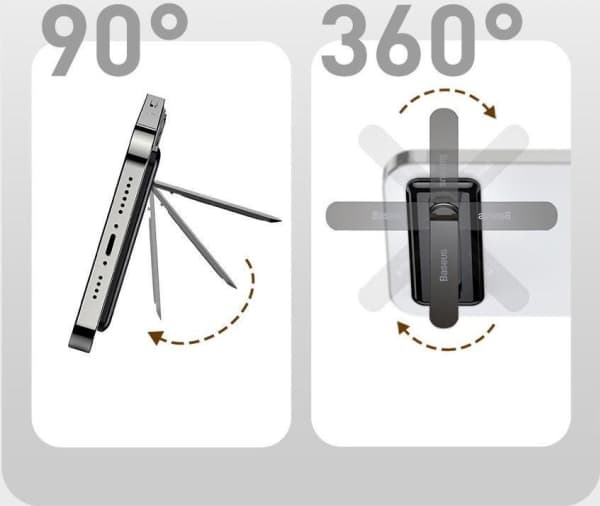 Baseus sammenleggbar brakett for telefon (svart)