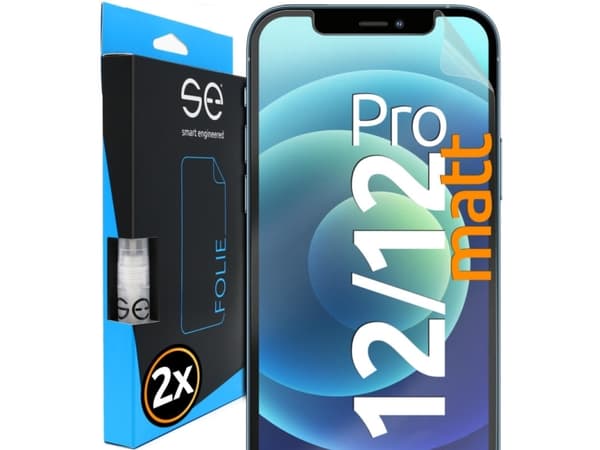 Smart Engineered SE0-F0102-0143-20-M, Apple, Apple iPhone 12, iPhone 12 Pro, Skittbestandig, Ripebestandig, Gjennomsiktig, 2 stykker