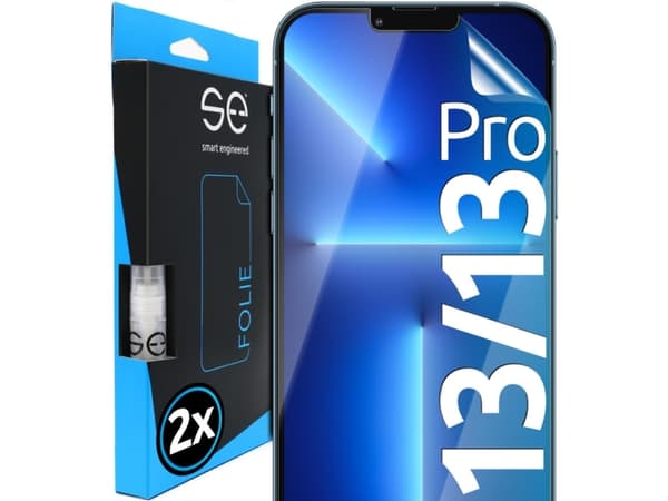 Smart Engineered SE0-F0101-0194-21-M, Apple, Phone 13 / 13 Pro, Skittbestandig, Ripebestandig, Gjennomsiktig, 2 stykker