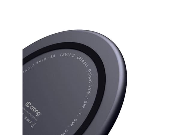 Crong PowerSpot, Innendørs, USB, Trådløs lading, Sort