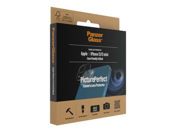 PanzerGlass™ | Case-friendly - Objektiv beskyttelse for mobiltelefon - rammefarve sort | Apple iPhone 13