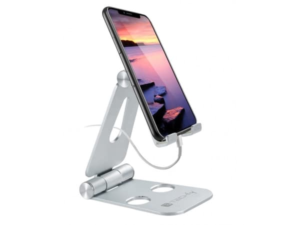 Techly I-SMART-STAND6, Mobiltelefon / smartphone, Passiv hållare, Bord, Silver