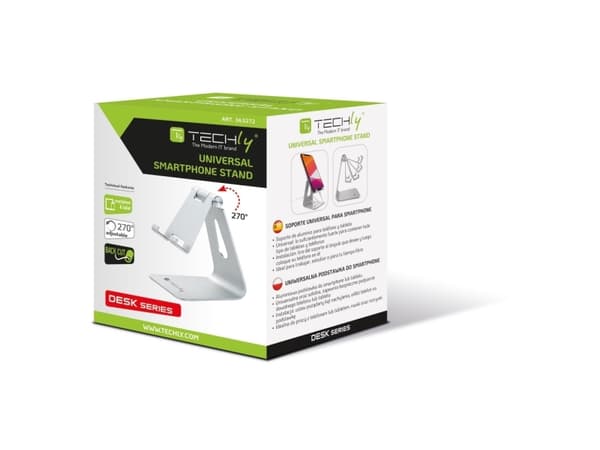 Techly I-SMART-STAND4, Mobiltelefon/smarttelefon, Passiv holder, Bord, Sølv
