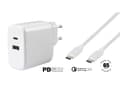 Miniatyrbilde 2 av 5: Vivanco Super Fast Dual Charger Set, Innendørs, AC, 1 m, Hvit