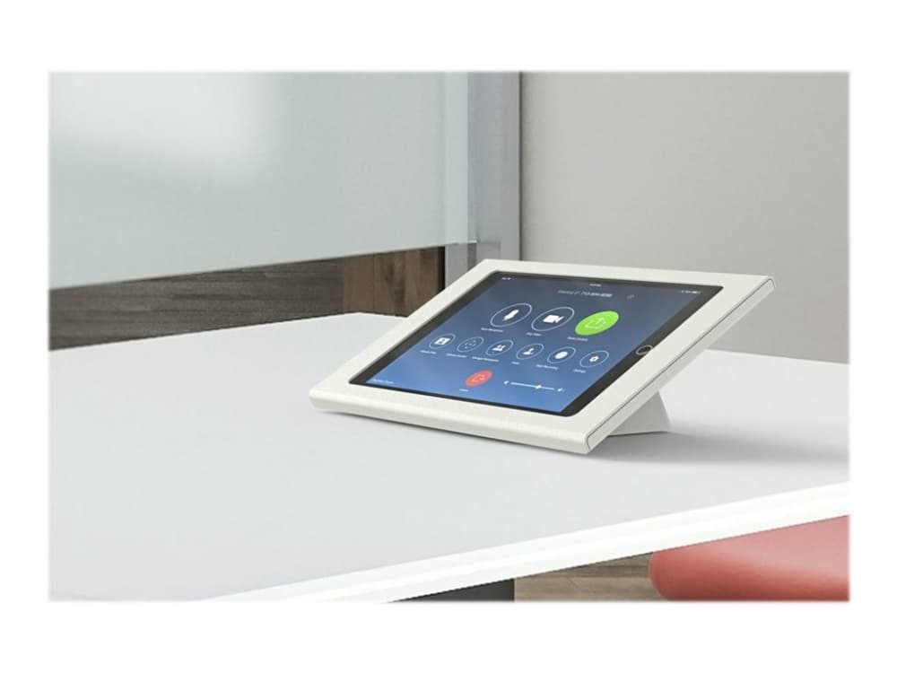 Heckler Design Zoom Rooms Console - Hölje - 30-degree angle - för surfplatta - låsbar - stål - vit - skärmstorlek: 10.2" - skrivbord, monterbar på va