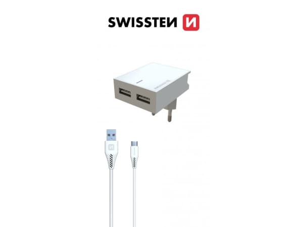 Swissten 22047000, Innendørs, AC, 3 A, 1,2 m, Hvit