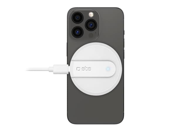 SBS TECHGMAGW, inomhus, USB, Trådlös laddning, Vit