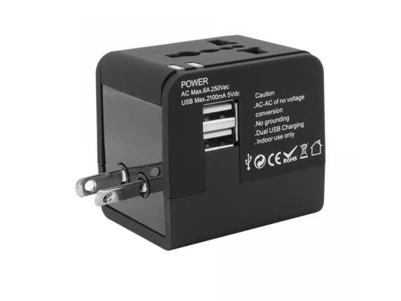 UNIVERSAL TRAVEL ADAPTER + USB CHARGER SBOX TA-23