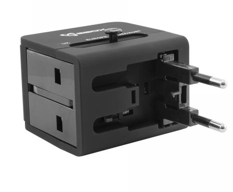 UNIVERSAL TRAVEL ADAPTER + USB CHARGER SBOX TA-23