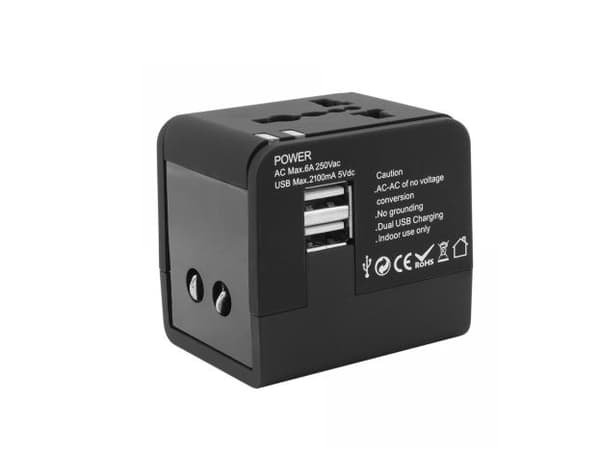 UNIVERSAL TRAVEL ADAPTER + USB CHARGER SBOX TA-23