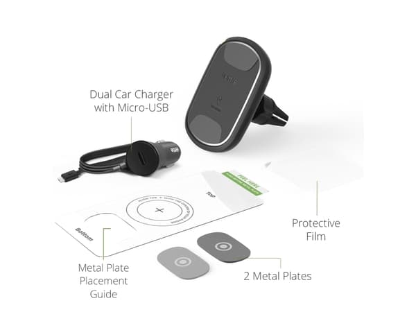 iOttie iTap Wireless 2, Automatisk, USB, 12 V, Trådløs lading, Sort