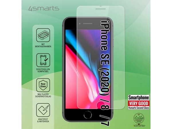 4smarts 456348, Apple, Apple iPhone SE (2020) / 8 / 7, Stötsäker, Slagtålig, Reptålig, Stöttålig, Transparent, 1 styck