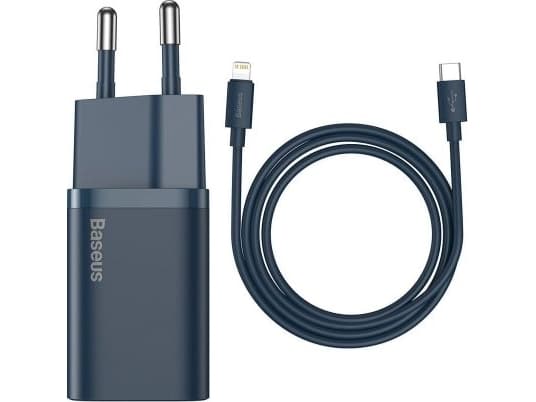 Baseus Super Si hurtiglader 1C 20W vegglader med 1m USB-C til Lightning-kabel (blå)