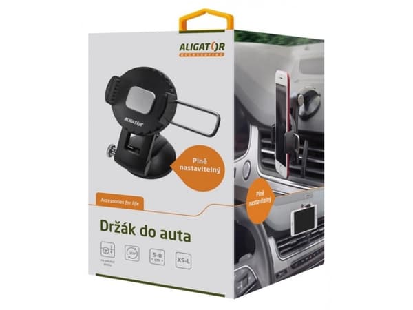 Aligator HA03, Mobiltelefon / smartphone, Passiv hållare, Bil, Svart
