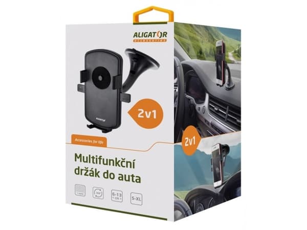 Aligator HA01, Mobiltelefon / smartphone, Passiv hållare, Bil, Svart